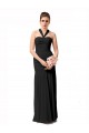 Halter Neck Chiffon Sleeveless Black Bridesmaid Dress / Evening Dress Edinburgh