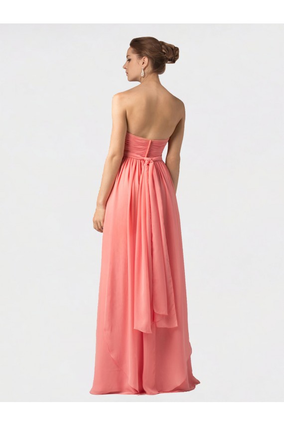 Halter Neck Soft Chiffon Sleeveless Watermelon Bridesmaid Dress Edinburgh