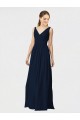 V-Neck Chiffon Sleeveless Dark Navy Bridesmaid Dresses / Formal Dresses Edinburgh