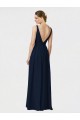 V-Neck Chiffon Sleeveless Dark Navy Bridesmaid Dresses / Formal Dresses Edinburgh