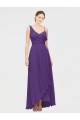 One Shoulder Soft Chiffon Sleeveless Plum Purple High Low Bridesmaid Dress Edinburgh