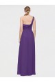 One Shoulder Soft Chiffon Sleeveless Plum Purple High Low Bridesmaid Dress Edinburgh