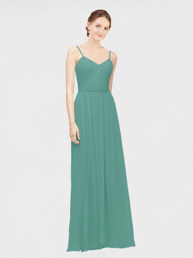 Spaghetti Straps Chiffon Sleeveless Icelandic Silver Bridesmaid Dress / Evening Dress Edinburgh