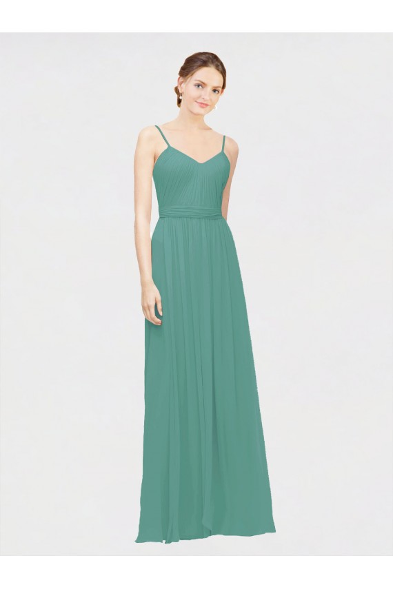 Spaghetti Straps Chiffon Sleeveless Icelandic Silver Bridesmaid Dress / Evening Dress Edinburgh