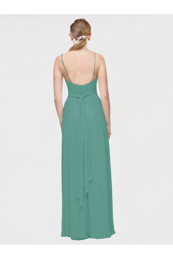 Spaghetti Straps Chiffon Sleeveless Icelandic Silver Bridesmaid Dress / Evening Dress Edinburgh