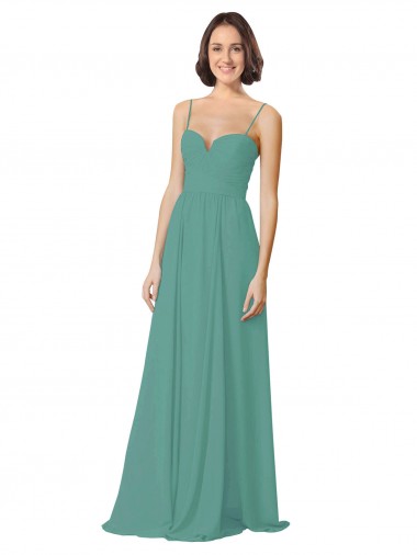 Spaghetti Straps Soft Chiffon Sleeveless Icelandic Silver Bridesmaid Dress Edinburgh