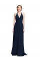 Halter Neck Chiffon Sleeveless Long Dark Navy Formal Dress / Bridesmaid Dress Edinburgh