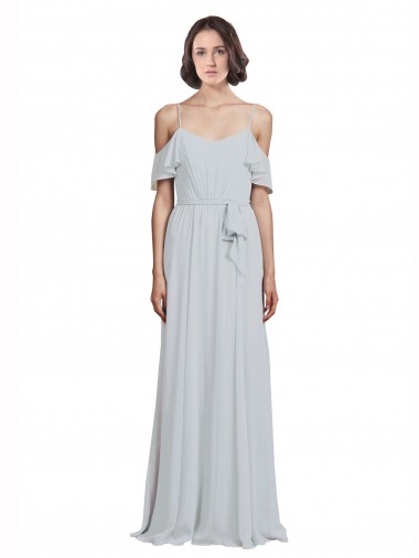 Off the Shoulder Soft Chiffon Sleeveless Frost Formal Dress / Bridesmaid Dress Edinburgh