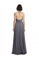Spaghetti Straps Soft Chiffon Sleeveless Slate Grey Bridesmaid Dress Edinburgh