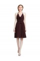 Spaghetti Straps Soft Chiffon Sleeveless Burgundy Gold Bridesmaid Dress Edinburgh