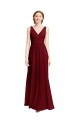 V-Neck Chiffon Sleeveless Burgundy Bridesmaid Dress / Evening Gowns Edinburgh