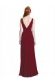 V-Neck Chiffon Sleeveless Burgundy Bridesmaid Dress / Evening Gowns Edinburgh