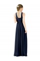 V-Neck Chiffon Sleeveless Dark Navy Bridesmaid Gowns Edinburgh