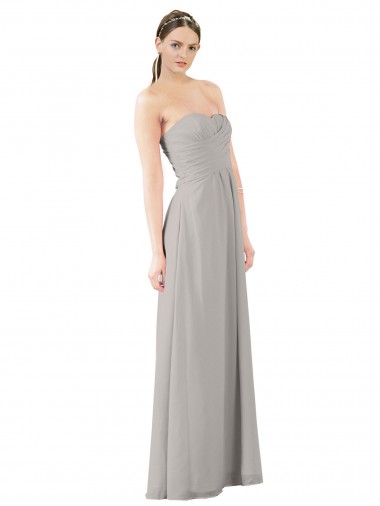 Sweetheart Soft Chiffon Sleeveless Oyster Silver Bridesmaid Dress Edinburgh