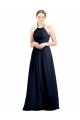 Halter Neck Soft Chiffon Sleeveless Open Back Dark Navy Evening Gowns / Bridesmaid Dress Edinburgh
