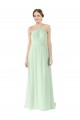 Halter Neck Soft Chiffon Sleeveless Sage Bridesmaid Dress Edinburgh