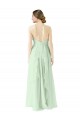 Halter Neck Soft Chiffon Sleeveless Sage Bridesmaid Dress Edinburgh