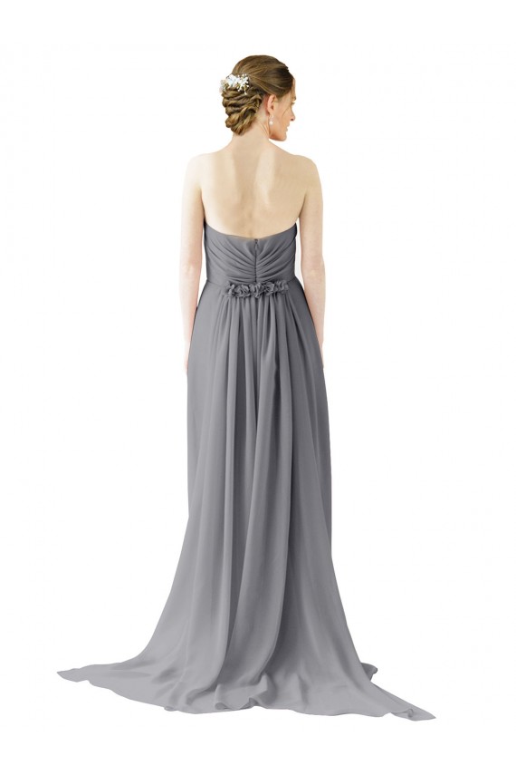 Sweetheart Chiffon Sleeveless Open Back Slate Grey Bridesmaid Dress / Evening Dress Edinburgh