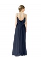 Spaghetti straps Chiffon Sleeveless Open Back Dark Navy Bridesmaid Dress / Evening Gowns Edinburgh