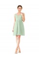 V-Neck Soft Chiffon Sleeveless Sage Bridesmaid Dress Edinburgh