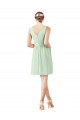 V-Neck Soft Chiffon Sleeveless Sage Bridesmaid Dress Edinburgh