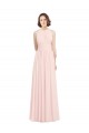 Halter Neck Soft Chiffon Sleeveless Keyhole Back Pink Bridesmaid Dress Edinburgh