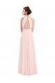 Halter Neck Soft Chiffon Sleeveless Keyhole Back Pink Bridesmaid Dress Edinburgh