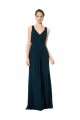 V-Neck Soft Chiffon Sleeveless Midnight Green Bridesmaid Dress Edinburgh