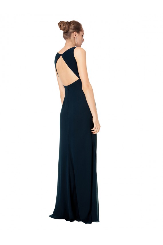 V-Neck Soft Chiffon Sleeveless Midnight Green Bridesmaid Dress Edinburgh