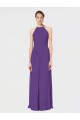 Spaghetti Straps Soft Chiffon Sleeveless Criss Cross Back Plum Purple Bridesmaid Dress Edinburgh