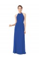 Halter Neck Chiffon Sleeveless Keyhole Back Royal Blue Bridesmaid Dress / Evening Dress Edinburgh
