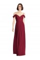 Off the Shoulder Soft Chiffon Sleeveless Burgundy Bridesmaid Dresses Edinburgh