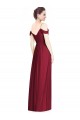 Off the Shoulder Soft Chiffon Sleeveless Burgundy Bridesmaid Dresses Edinburgh