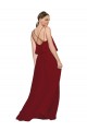 Spaghetti Straps Chiffon Sleeveless Criss Cross Open Back Burgundy Bridesmaid Dress Edinburgh