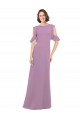 High Neck Soft Chiffon Cold Shoulder Criss Cross Back Dark Lavender Bridesmaid Dresses Edinburgh