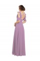High Neck Soft Chiffon Cold Shoulder Criss Cross Back Dark Lavender Bridesmaid Dresses Edinburgh