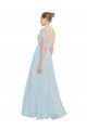 Off the Shoulder Soft Chiffon Sleeveless Sea Glass Evening Dress / Bridesmaid Dress Edinburgh