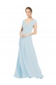 V-Neck Soft Chiffon Sleeveless Sea Glass Bridesmaid Dress Edinburgh