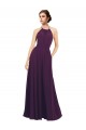 Halter Neck Chiffon Sleeveless Keyhole Back Grape Bridesmaid Dress / Evening Dress Edinburgh