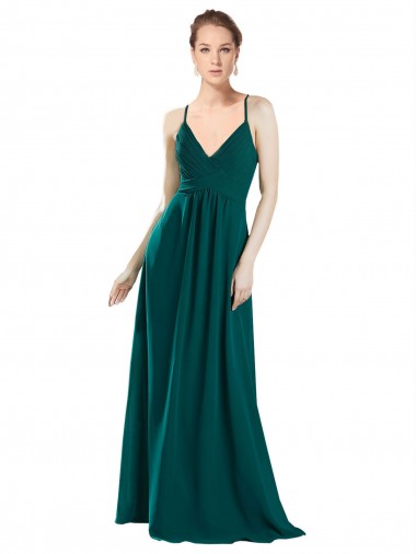 V-Neck Chiffon Sleeveless Keyhole Back Hunter Bridesmaid Dress / Evening Dress Edinburgh