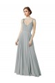 V-Neck Chiffon Sleeveless Silver Bridesmaid Dress / Evening Dress Edinburgh
