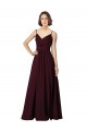 V-Neck Soft Chiffon Sleeveless Burgundy Gold Bridesmaid Gown Edinburgh