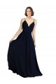 V-Neck Chiffon Sleeveless Dark Navy Bridesmaid Dress & Gowns Edinburgh