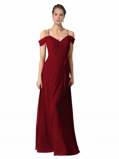 Sweetheart Chiffon Sleeveless Burgundy Bridesmaid Dress / Evening Dress Edinburgh