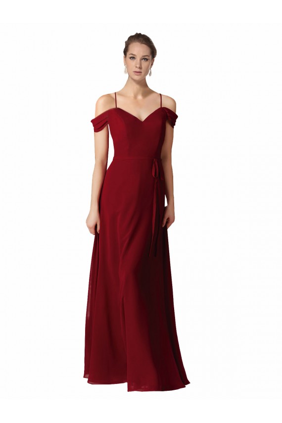 Sweetheart Chiffon Sleeveless Burgundy Bridesmaid Dress / Evening Dress Edinburgh