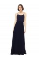 Scoop Neck Soft Chiffon Sleeveless Dark Navy Bridal Party Dress Edinburgh