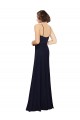 Scoop Neck Soft Chiffon Sleeveless Dark Navy Bridal Party Dress Edinburgh
