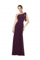 One Shoulder Soft Chiffon Sleeveless Grape Bridesmaid Dresses Edinburgh