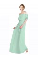 Off the Shoulder Soft Chiffon Sleeveless Mint Green Bridesmaid Dress Edinburgh