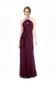 Spaghetti Straps Soft Chiffon Sleeveless Low Back Burgundy Evening Dress / Bridesmaid Dress Edinburgh